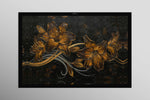 Gilded Ember Lilies — 3D Haptic Embossed High-Gloss Luxury Wall Art