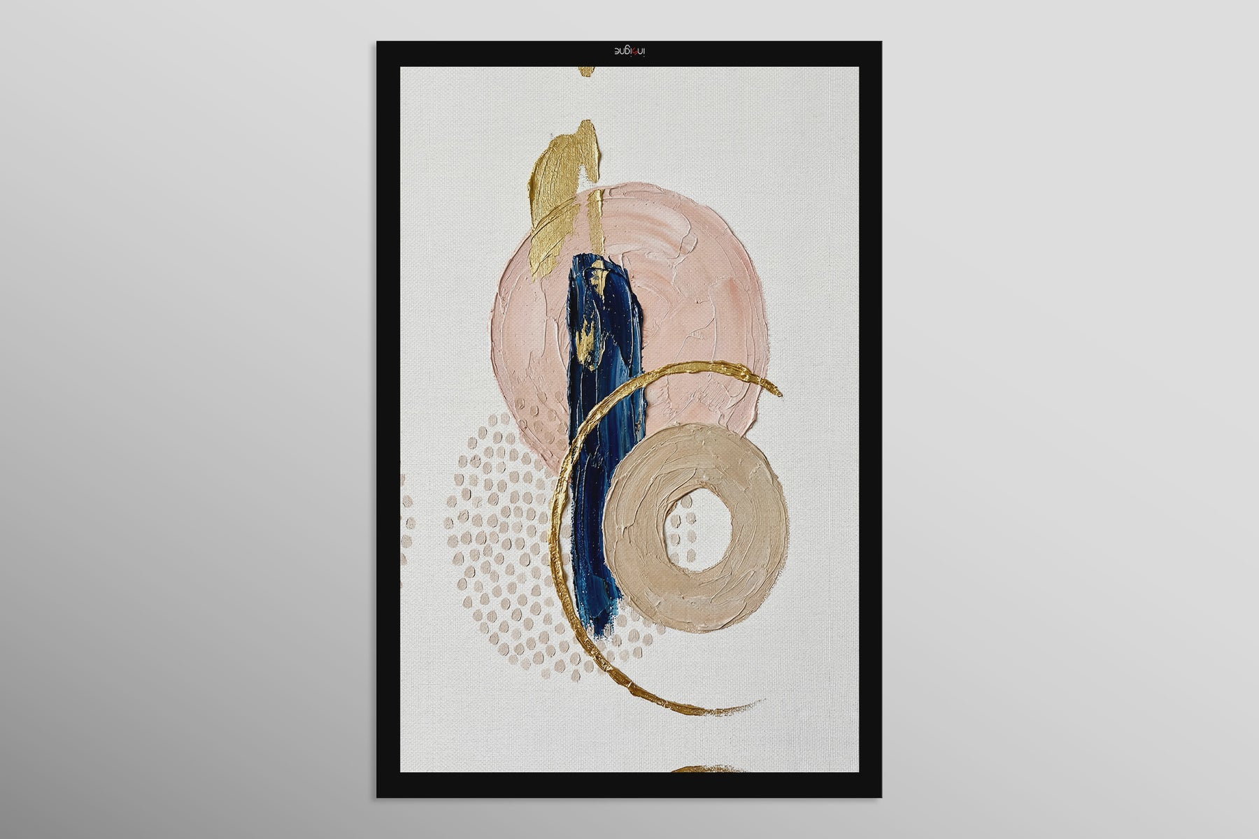 Sapphire & Rose Orbit — 3D Haptic Embossed High-Gloss Luxury Wall Art