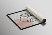 Pastell-Tropen-Silhouette — 3D-haptisch geprägtes Hochglanz-Luxus-Wandbild