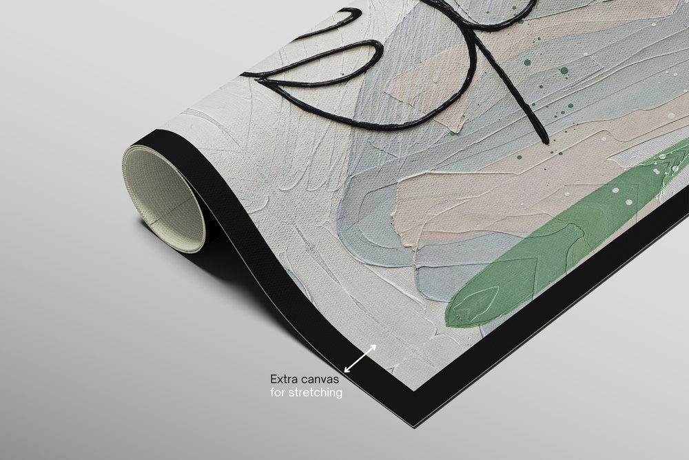 Pastell-Tropen-Silhouette — 3D-haptisch geprägtes Hochglanz-Luxus-Wandbild