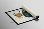 Teal & Ochre Abstract Loop — 3D Haptic Embossed High-Gloss Luxury Wall Art