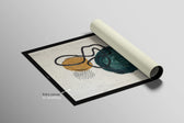 Teal & Ochre Abstract Loop — 3D Haptic Embossed High-Gloss Luxury Wall Art