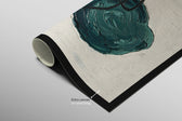 Teal & Ochre Abstract Loop — 3D Haptic Embossed High-Gloss Luxury Wall Art