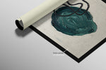 Teal & Ochre Abstract Loop — 3D Haptic Embossed High-Gloss Luxury Wall Art