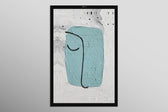 Tranquil Blue Visage — 3D Haptic Embossed High-Gloss Luxury Wall Art