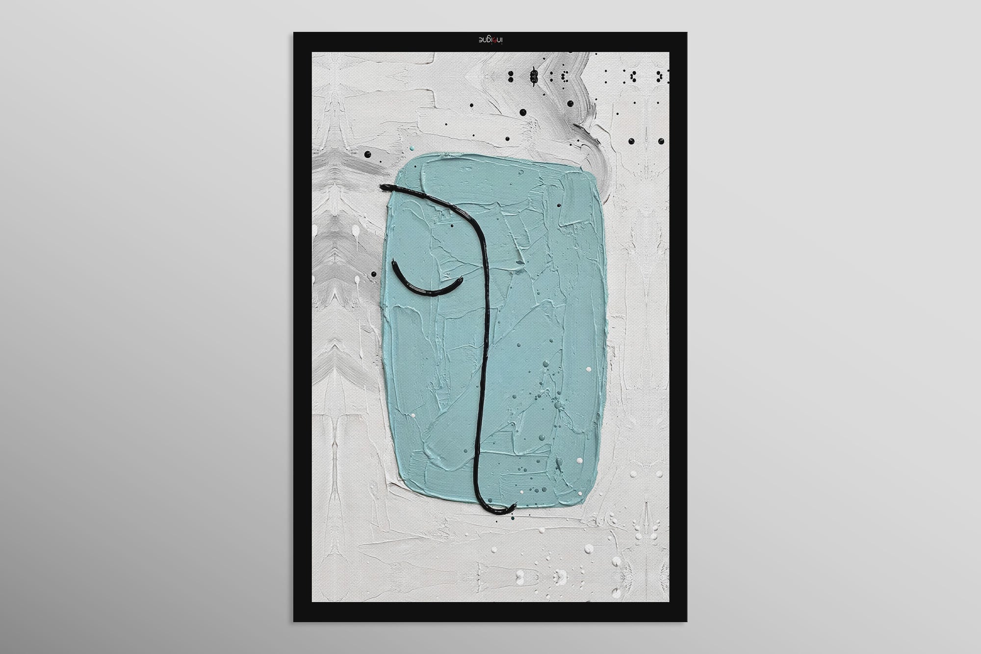 Tranquil Blue Visage — 3D Haptic Embossed High-Gloss Luxury Wall Art