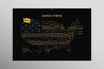 Washington State Map — Haptic 3D Embossed Metal Wall Art rolled canvas preview D