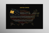 Oregon State Map — Haptic 3D Embossed Metal Wall Art rolled canvas preview D
