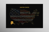 Alaska State Map — Haptic 3D Embossed Metal Wall Art rolled canvas preview D