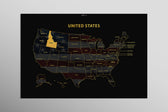 Idaho State Map — Haptic 3D Embossed Metal Wall Art rolled canvas preview D