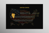 Nevada State Map — Haptic 3D Embossed Metal Wall Art rolled canvas preview D