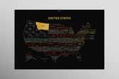 Montana State Map — Haptic 3D Embossed Metal Wall Art rolled canvas preview D