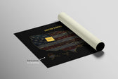 Wyoming State Map — Haptic 3D Embossed Metal Wall Art rolled canvas preview A