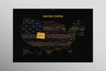 Colorado State Map — Haptic 3D Embossed Metal Wall Art rolled canvas preview D