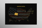 Colorado State Map — Haptic 3D Embossed Metal Wall Art rolled canvas preview D