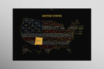 New Mexico State Map — Haptic 3D Embossed Metal Wall Art rolled canvas preview D