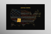 New Mexico State Map — Haptic 3D Embossed Metal Wall Art rolled canvas preview D