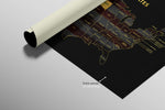 South Dakota State Map — Haptic 3D Embossed Metal Wall Art rolled canvas preview C