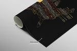 Kansas State Map — Haptic 3D Embossed Metal Wall Art rolled canvas preview B
