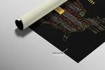 Kansas State Map — Haptic 3D Embossed Metal Wall Art rolled canvas preview C