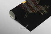 Oklahoma State Map — Haptic 3D Embossed Metal Wall Art rolled canvas preview B