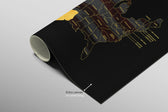 Texas State Map — Haptic 3D Embossed Metal Wall Art rolled canvas preview B