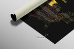 Minnesota State Map — Haptic 3D Embossed Metal Wall Art rolled canvas preview C