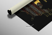 Minnesota State Map — Haptic 3D Embossed Metal Wall Art rolled canvas preview C