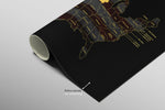Iowa State Map — Haptic 3D Embossed Metal Wall Art rolled canvas preview B