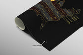 Iowa State Map — Haptic 3D Embossed Metal Wall Art rolled canvas preview B