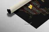 Missouri State Map — Haptic 3D Embossed Metal Wall Art rolled canvas preview C