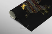 Louisiana State Map — Haptic 3D Embossed Metal Wall Art rolled canvas preview B