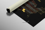 Louisiana State Map — Haptic 3D Embossed Metal Wall Art rolled canvas preview C