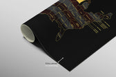 Wisconsin State Map — Haptic 3D Embossed Metal Wall Art rolled canvas preview B