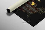 Wisconsin State Map — Haptic 3D Embossed Metal Wall Art rolled canvas preview C
