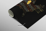 Illinois State Map — Haptic 3D Embossed Metal Wall Art rolled canvas preview B