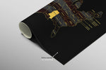 Mississippi State Map — Haptic 3D Embossed Metal Wall Art rolled canvas preview B