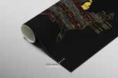 Michigan State Map — Haptic 3D Embossed Metal Wall Art rolled canvas preview B