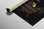 Michigan State Map — Haptic 3D Embossed Metal Wall Art rolled canvas preview C