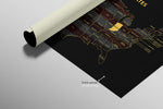 Indiana State Map — Haptic 3D Embossed Metal Wall Art rolled canvas preview C