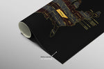 Tennessee State Map — Haptic 3D Embossed Metal Wall Art rolled canvas preview B