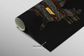 Tennessee State Map — Haptic 3D Embossed Metal Wall Art rolled canvas preview B