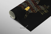 Alabama State Map — Haptic 3D Embossed Metal Wall Art rolled canvas preview B