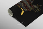 Florida State Map — Haptic 3D Embossed Metal Wall Art rolled canvas preview B