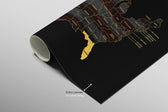Florida State Map — Haptic 3D Embossed Metal Wall Art rolled canvas preview B