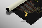 Florida State Map — Haptic 3D Embossed Metal Wall Art rolled canvas preview C