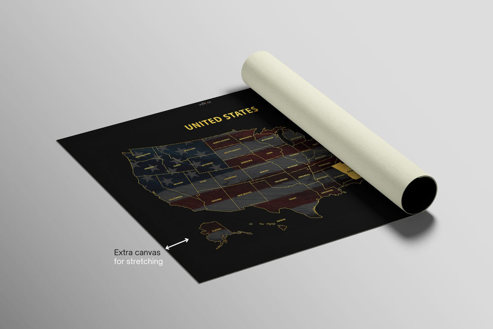 Georgia State Map — Haptic 3D Embossed Metal Wall Art rolled canvas preview A