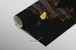 Georgia State Map — Haptic 3D Embossed Metal Wall Art rolled canvas preview B