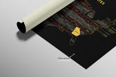 Georgia State Map — Haptic 3D Embossed Metal Wall Art rolled canvas preview C