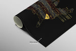 South Carolina State Map — Haptic 3D Embossed Metal Wall Art rolled canvas preview B